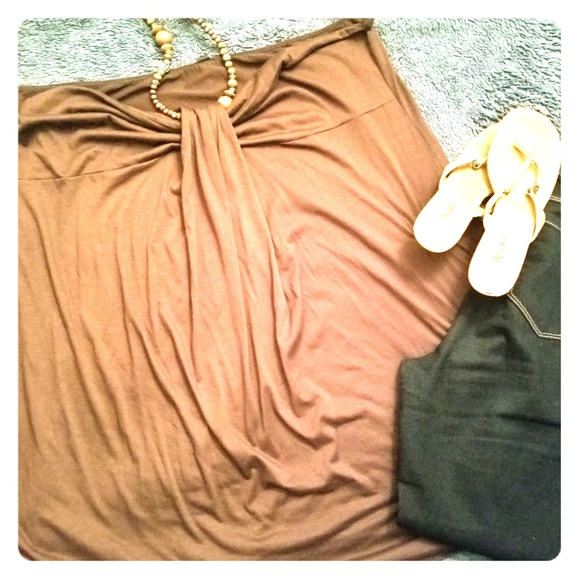 *SOLD* Brown halter shirt/dress - Picture 3 of 8